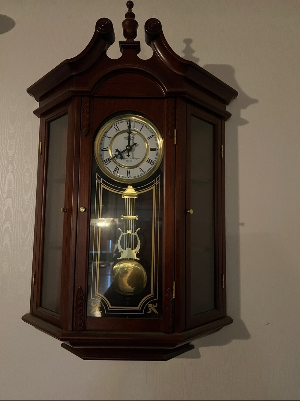 Vintage Style Wall Pendulum Clock - Brown